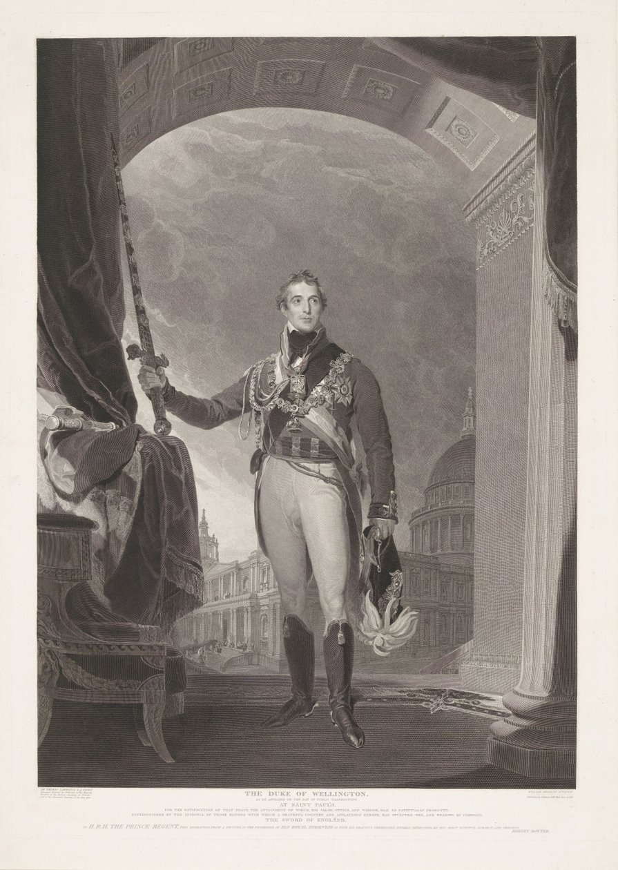 Portré van Arthur Wellesley, Hertog van Wellington Wellington hercege (cím a tárgyon) alkotó: William Bromley (I)