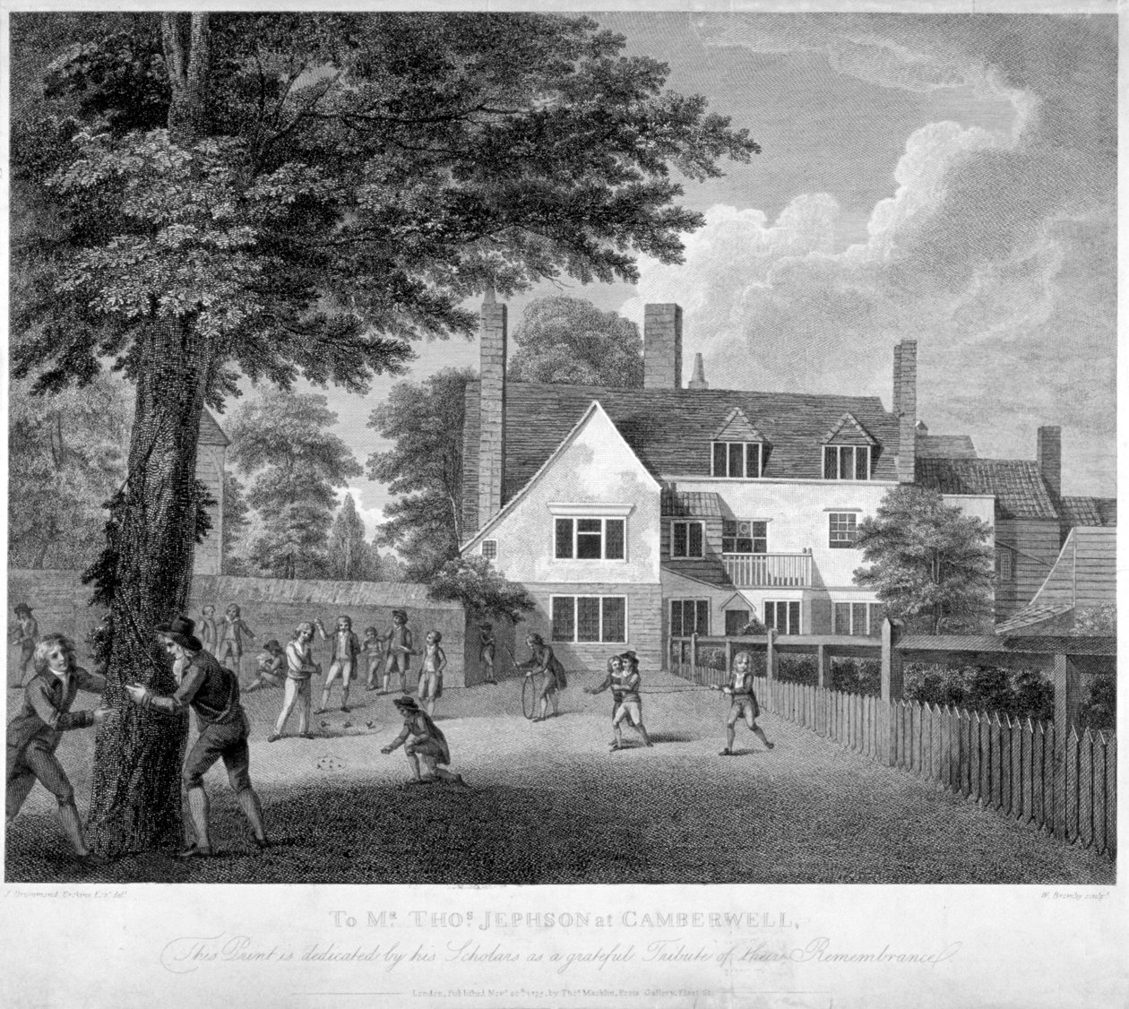 A Camberwell Free Grammar School, Camberwell, London, 1795. alkotó: William Bromley