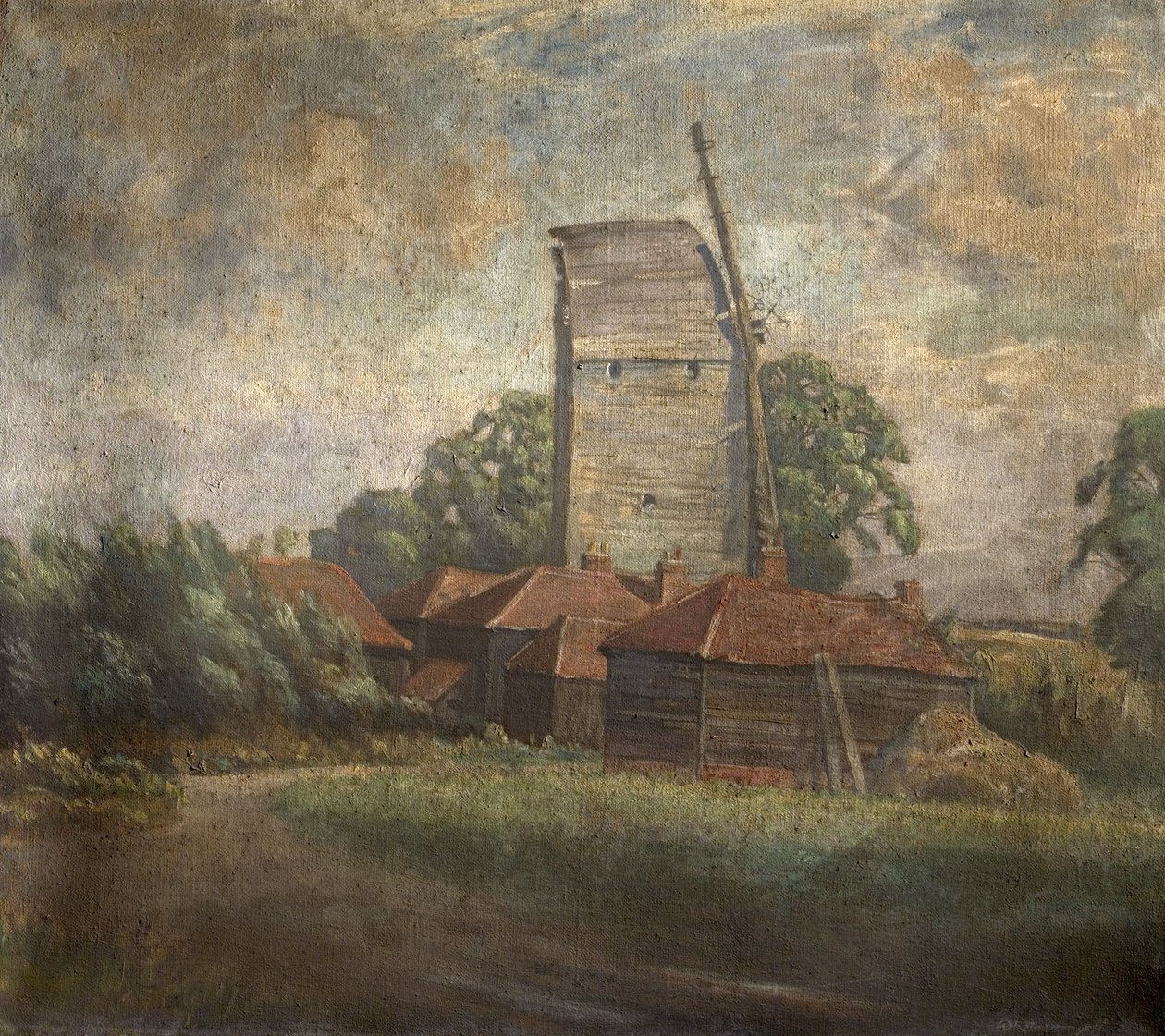 Toot Mill, Toot Hill, Essex (olaj, hessian) alkotó: William Brown MacDougall