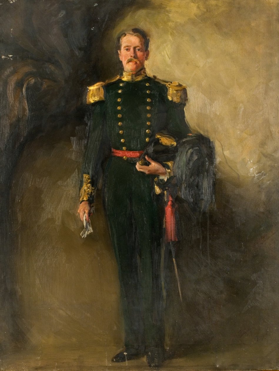 Egy férfi a skót íjászok zöld egyenruhájában, XX. század (olaj, vászon) alkotó: William Bruce Ellis Ranken