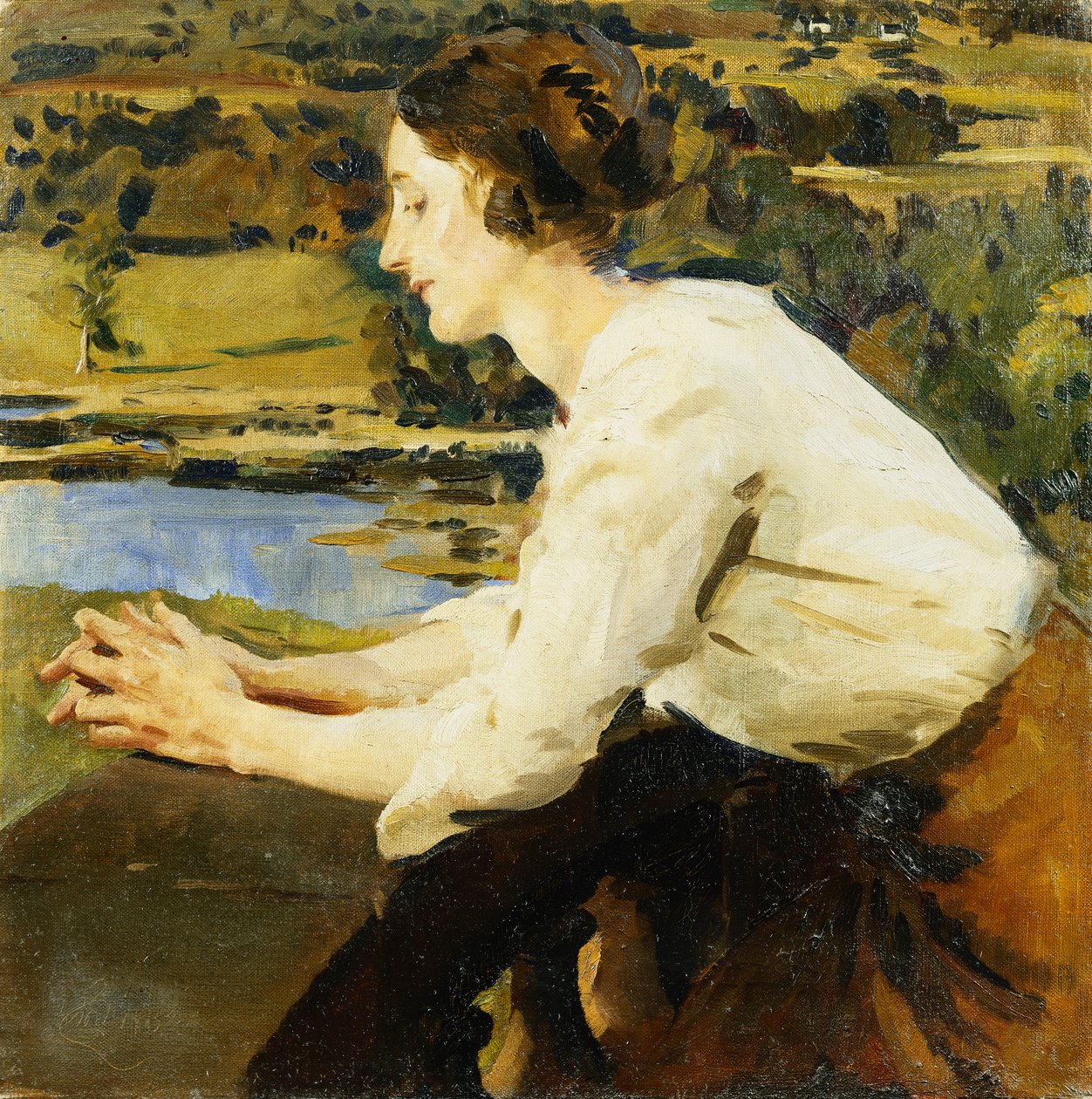 Fiatal nő az erkélyen alkotó: William Bruce Ellis Ranken