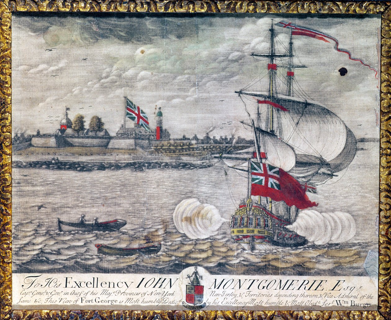 Őexcellenciájának John Montgomerie Esq. (Kilátás a George-erődre) alkotó: William Burgis