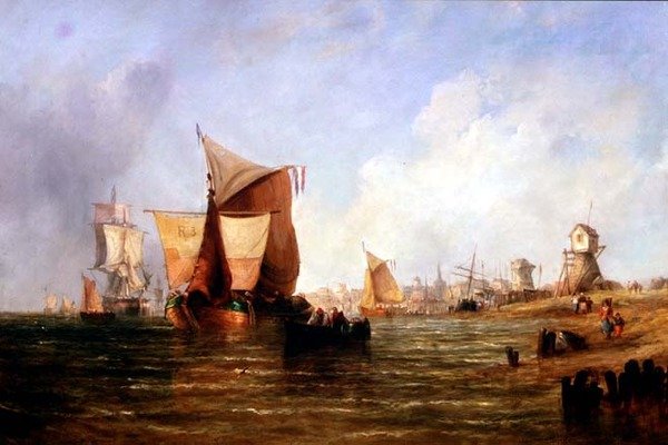 Szállítás a hollandiai Dortban alkotó: William Calcott Knell