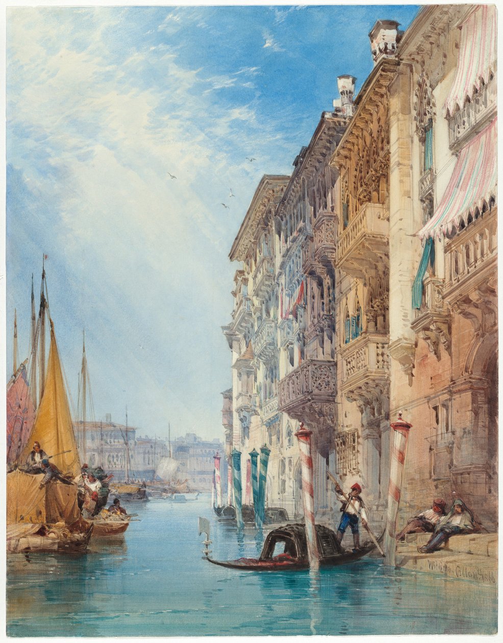 Libegő a Canal Grandén, Velence alkotó: William Callow