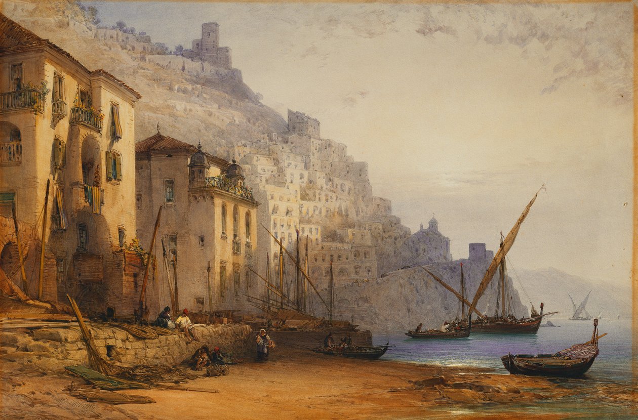 Amalfi a partról – Nyár reggel, 1887 alkotó: William Callow