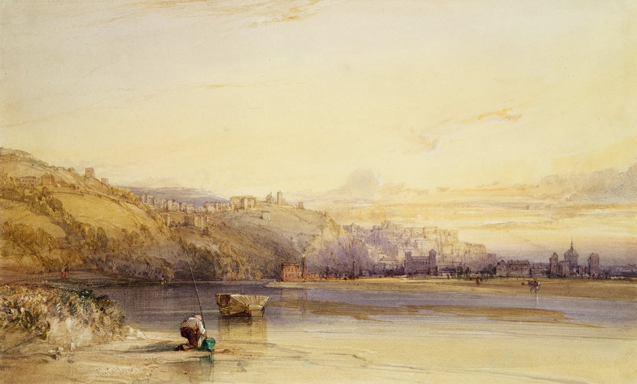 A Saone folyó partja, Lyon alkotó: William Callow