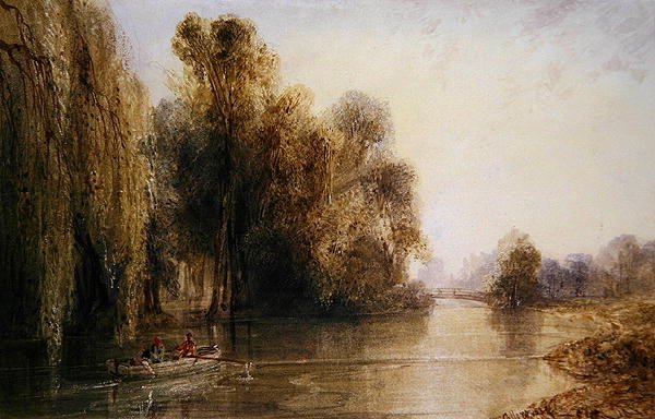 Figurák evezés a francia folyón alkotó: William Callow