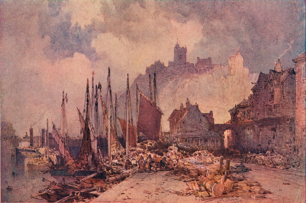 Halpiac a rakparton, Folkestone kikötője, 1885 alkotó: William Callow