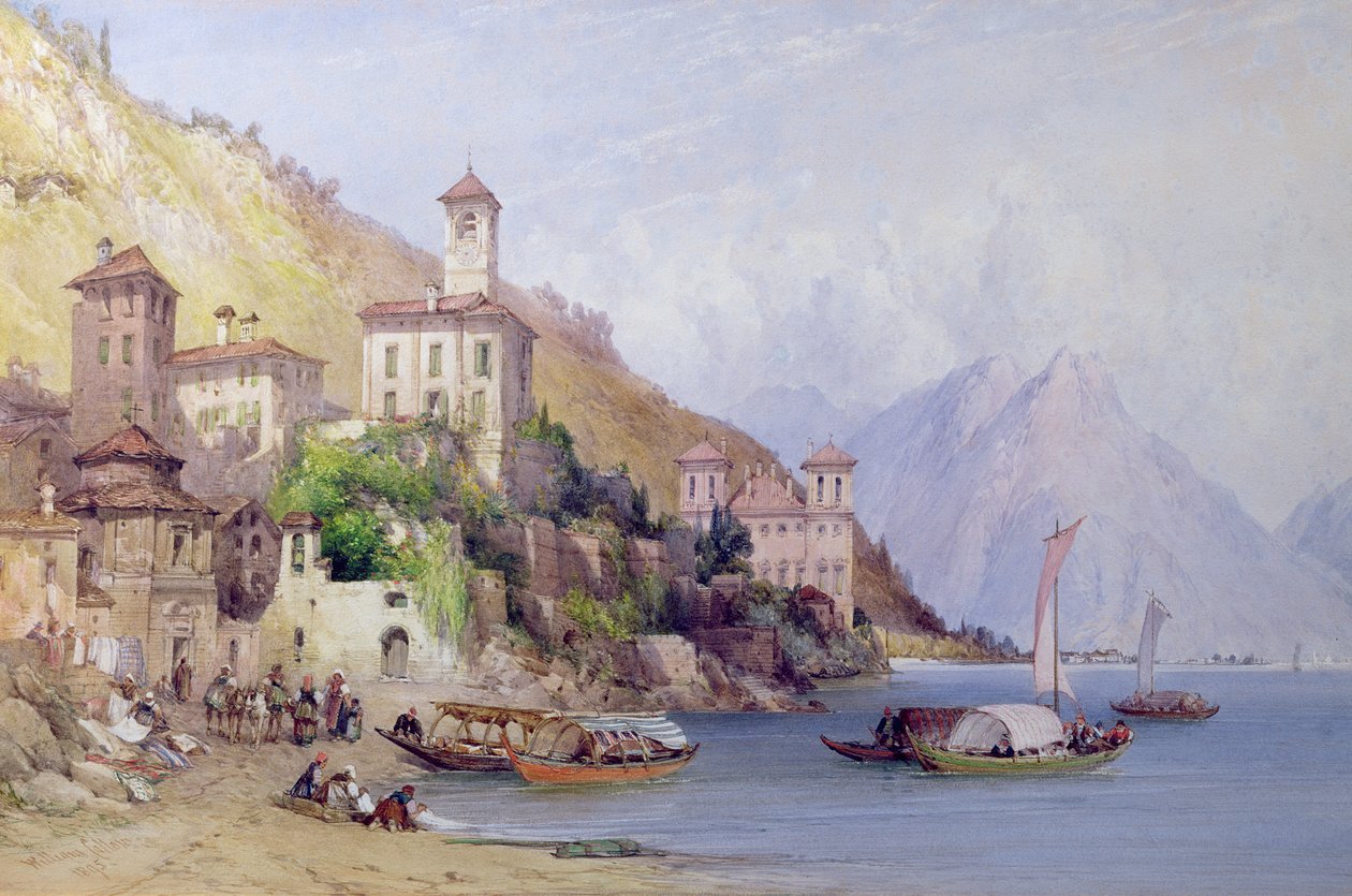 Gravedona, Comói-tó, 1895 alkotó: William Callow