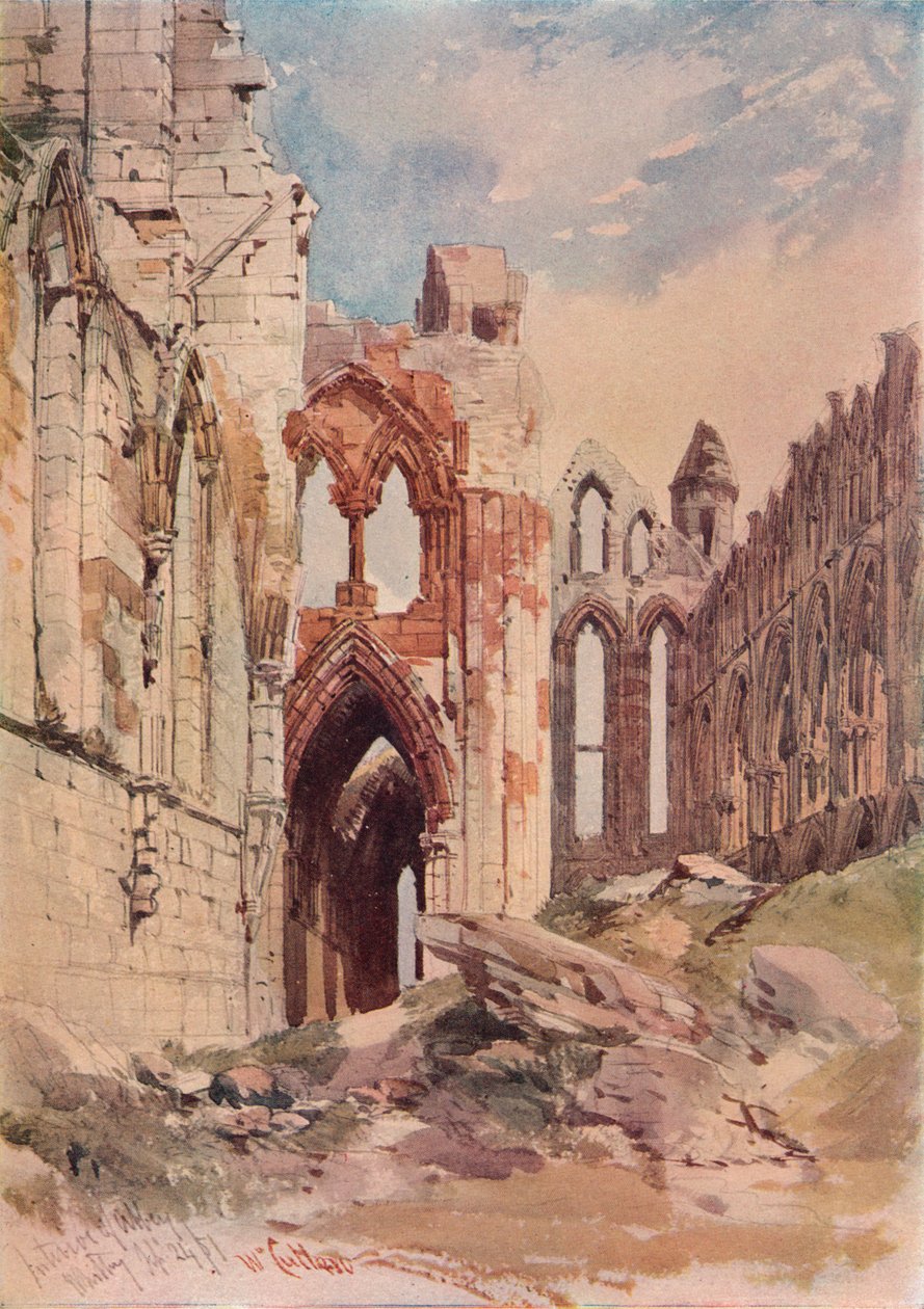 A Whitby-apátság belseje, 1915 alkotó: William Callow
