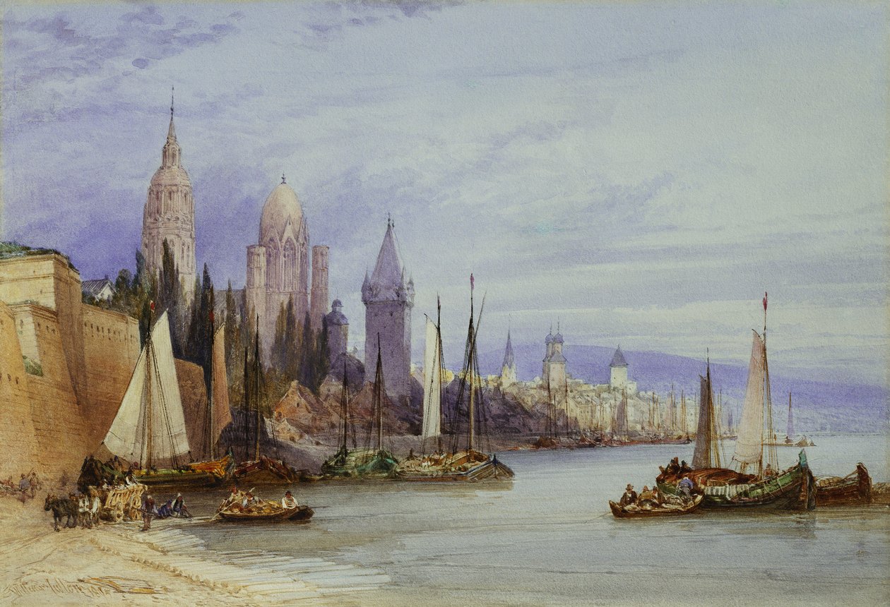 Mayence, a Rajna mellett, 1895 alkotó: William Callow