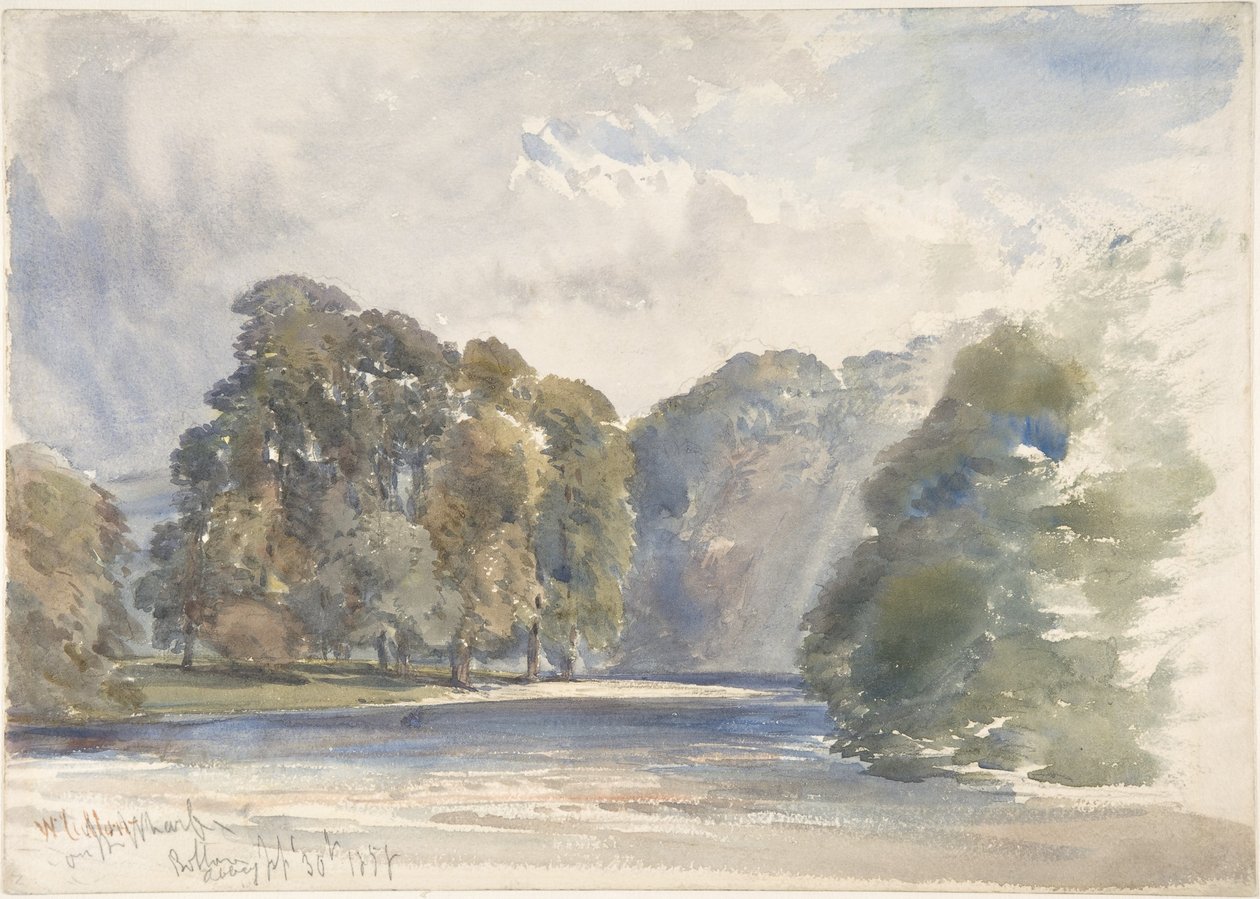 A Wharfe folyónál, Bolton apátsága alkotó: William Callow