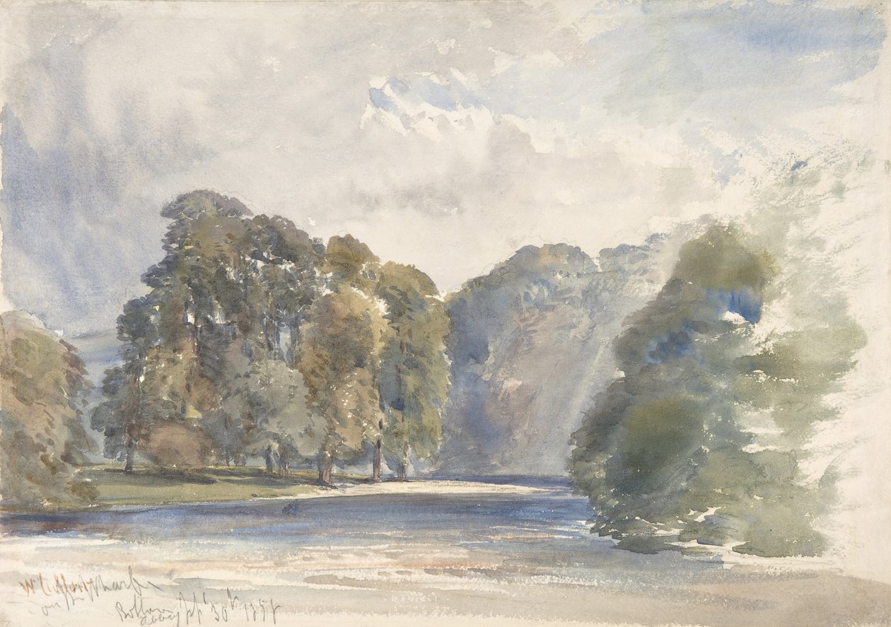 On the Wharfe, Bolton Abbey, 1858. szeptember 30. alkotó: William Callow