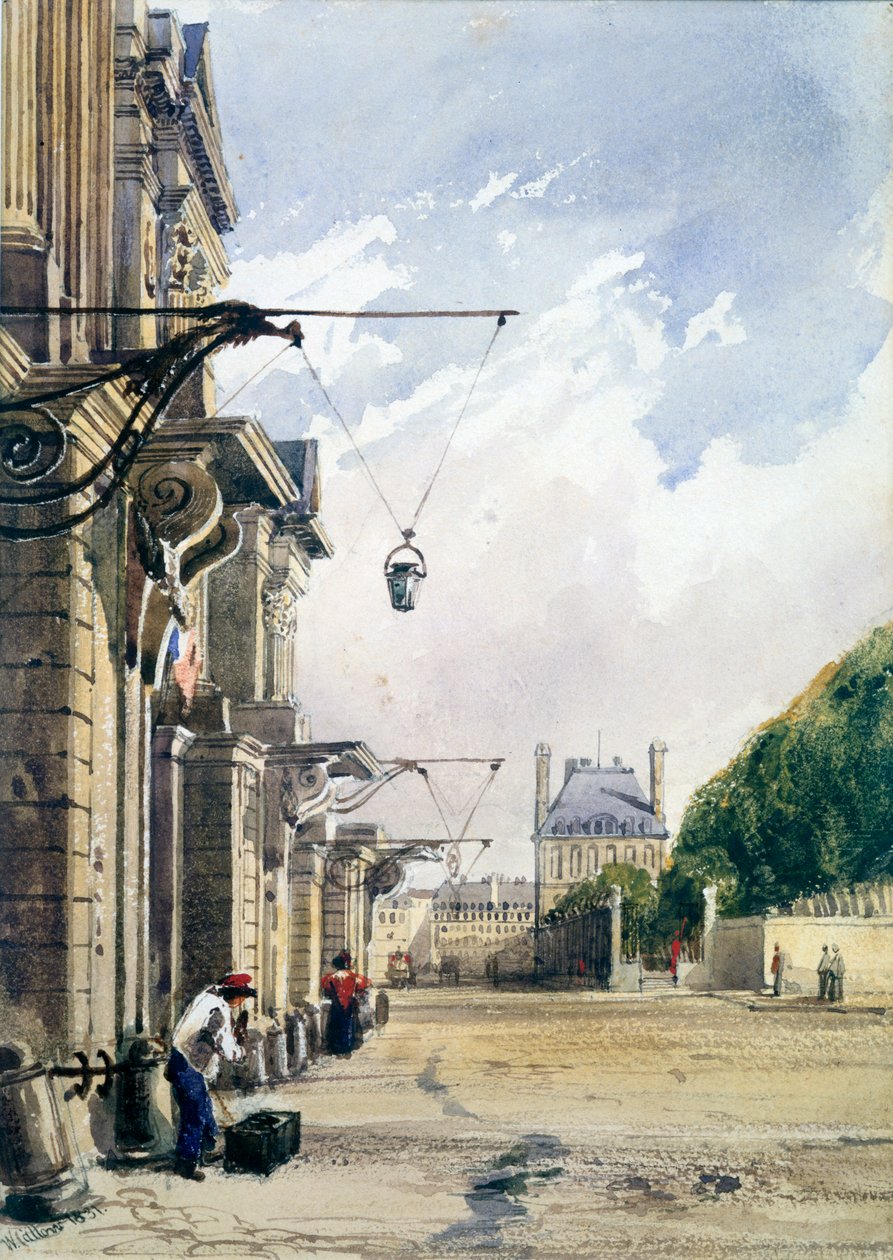 Rue de Rivoli, a Tuileriák közelében, Párizs, 1831 alkotó: William Callow