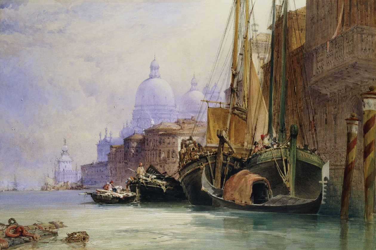 Santa Maria della Salute és a Canal Grande, Velence, alkotó: William Callow