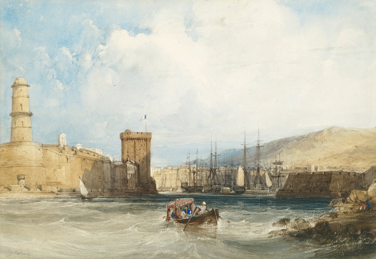 A marseille-i kikötő bejárata alkotó: William Callow