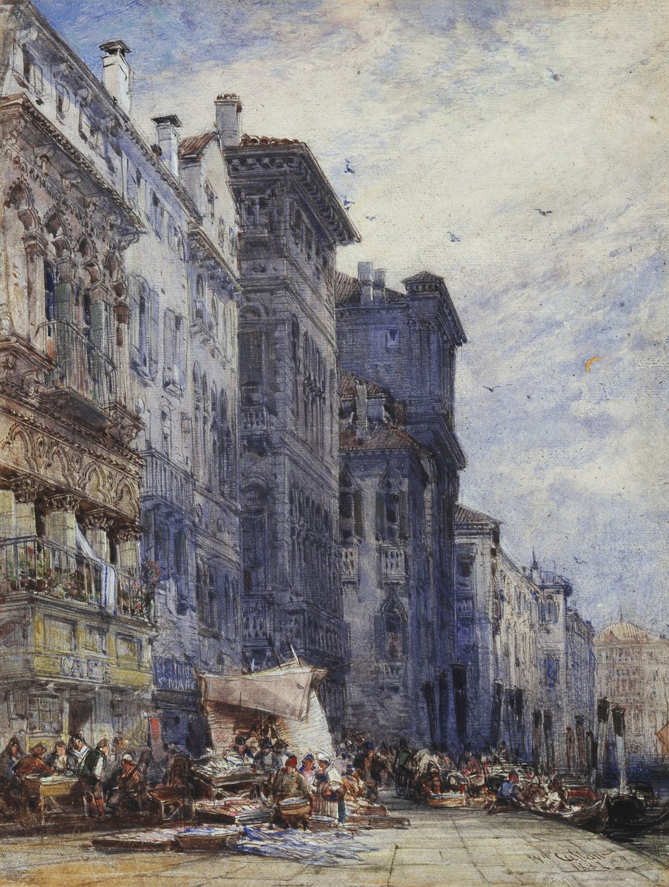 A piactér, Coburg, alkotó: William Callow