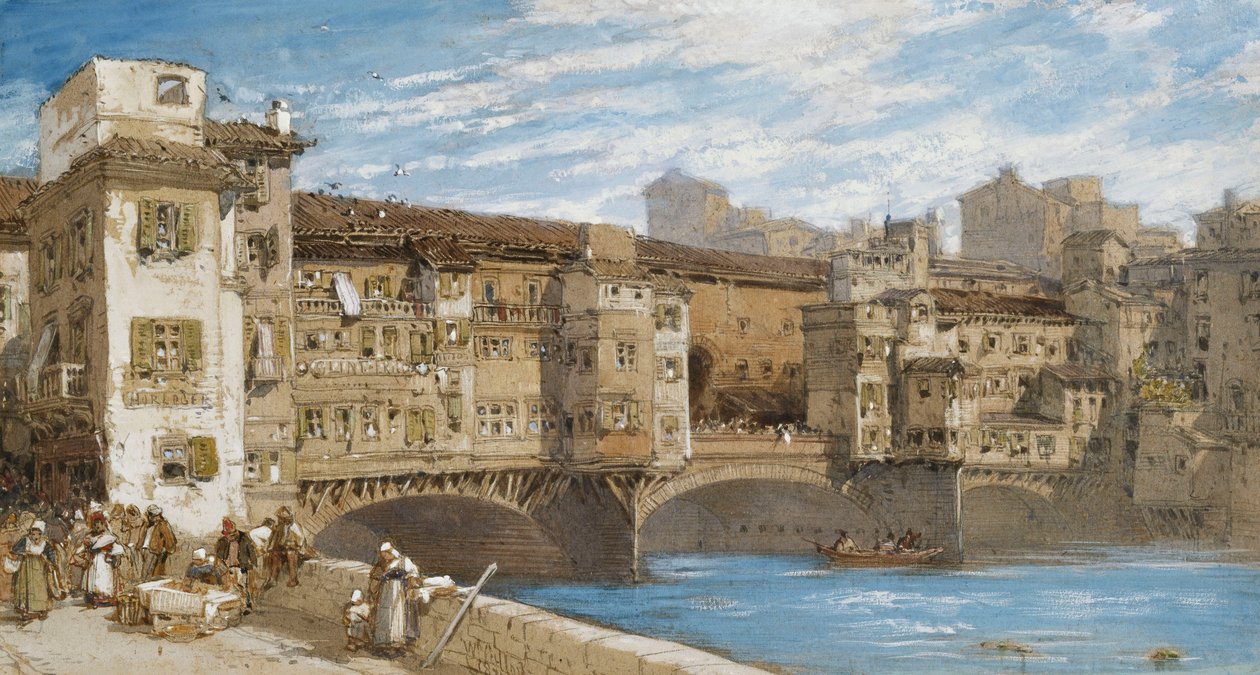 A Ponte Vecchio, Firenze, 1877 alkotó: William Callow
