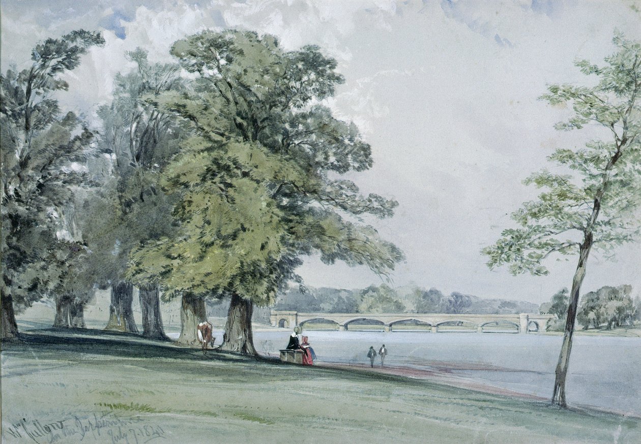Kilátás a Serpentine-re, a Hyde Parkra alkotó: William Callow