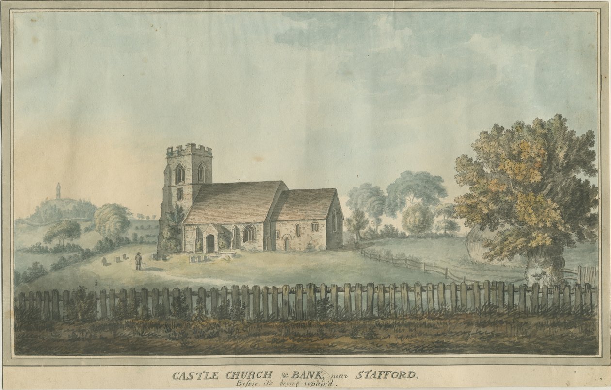 Vártemplom - Templom: akvarell festészet, és [XVIII. század] (festmény) alkotó: William Carter