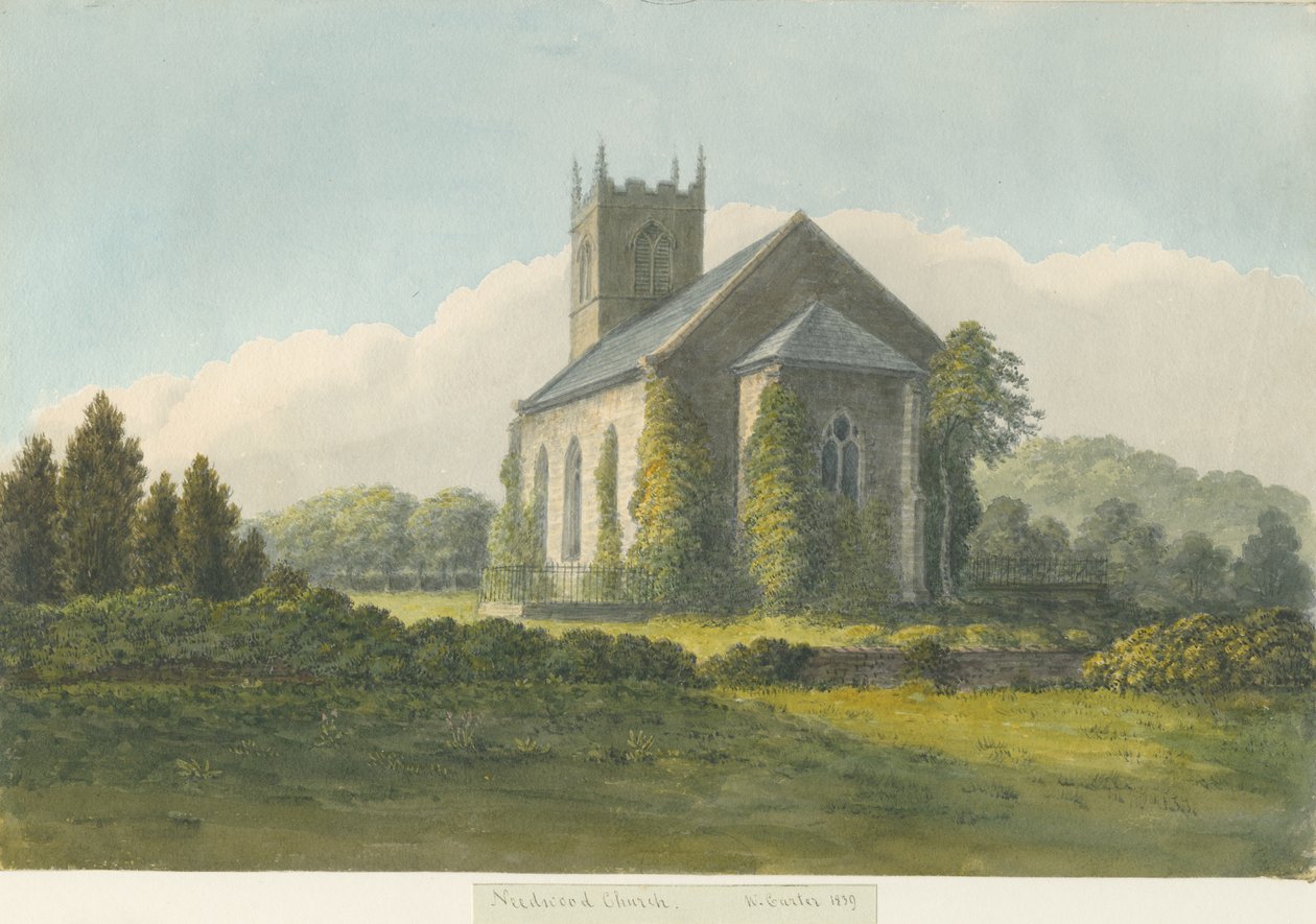 Needwood templom: vízfestmény, 1839 alkotó: William Carter