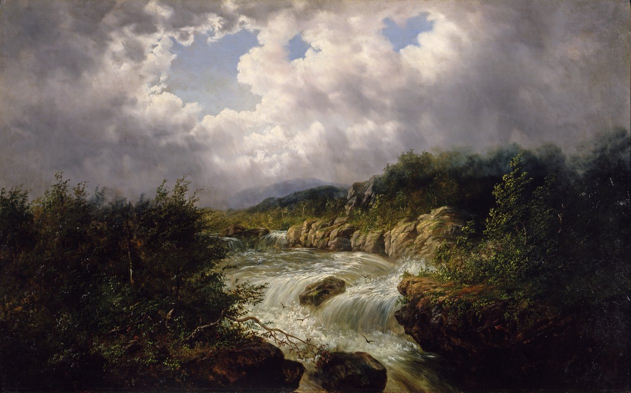 Tamahaka vízesése, Cherokee megye, Észak-Karolina, 1860-70 körül (olaj, vászon) alkotó: William Charles Anthony Frerichs