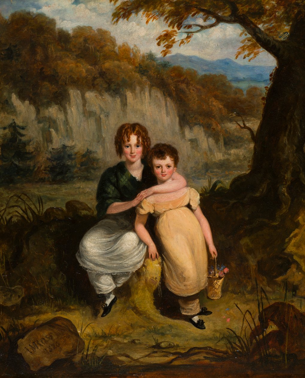 Sir Thomas Moncrieffe Bt. portréja és nővére, amikor gyerekek, 1826 körül (olaj a fedélzeten) alkotó: William Charles Ross