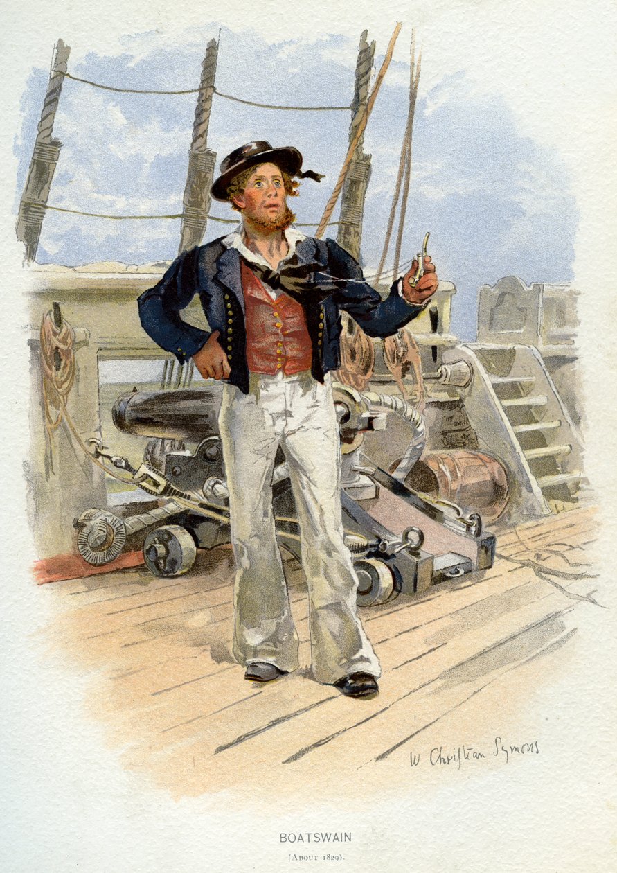 Királyi Haditengerészet csónaklovasa, c1829 c1890-c1893 alkotó: William Christian Symons
