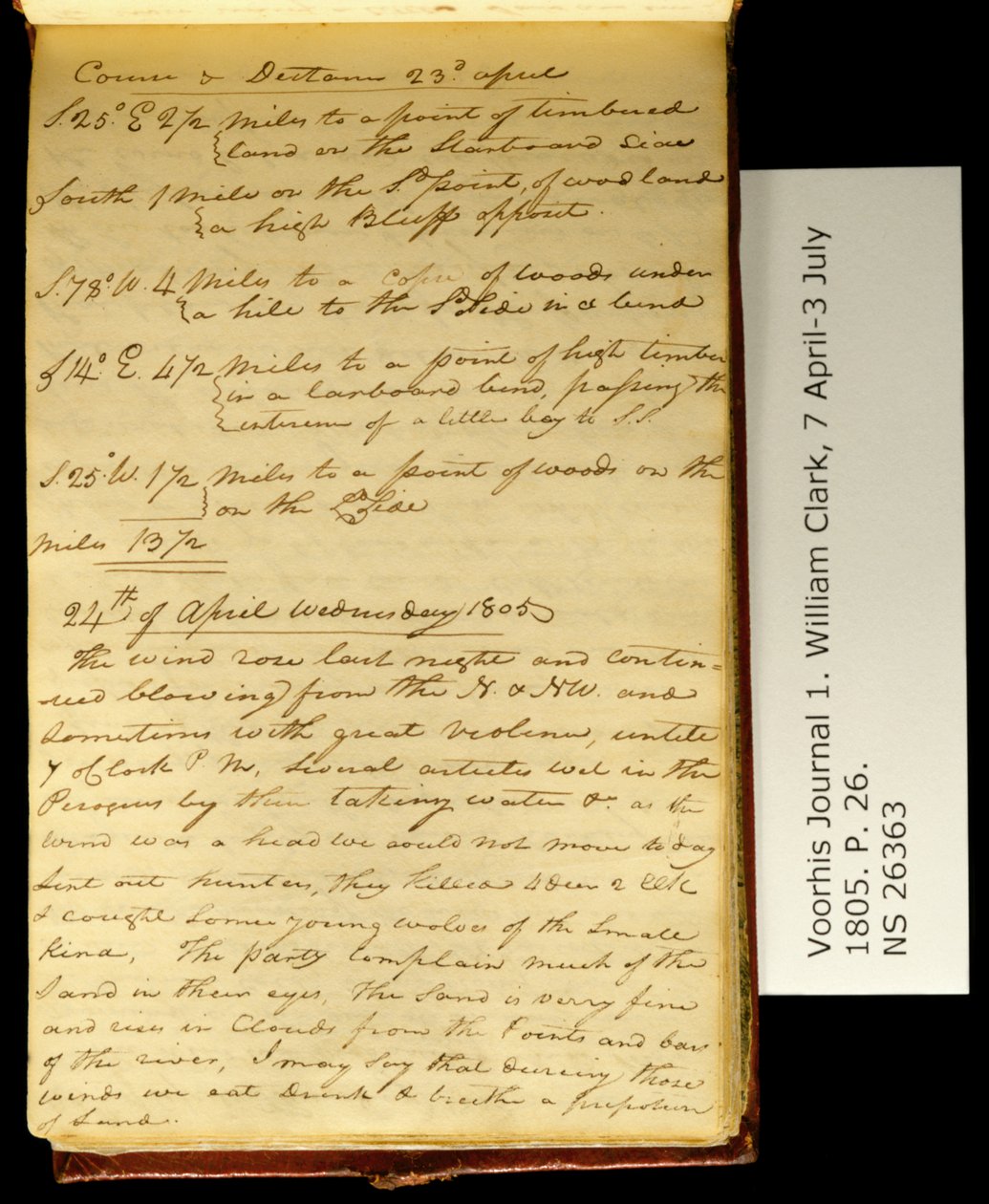 Tanfolyam és táv április 23. . . . alkotó: William Clark
