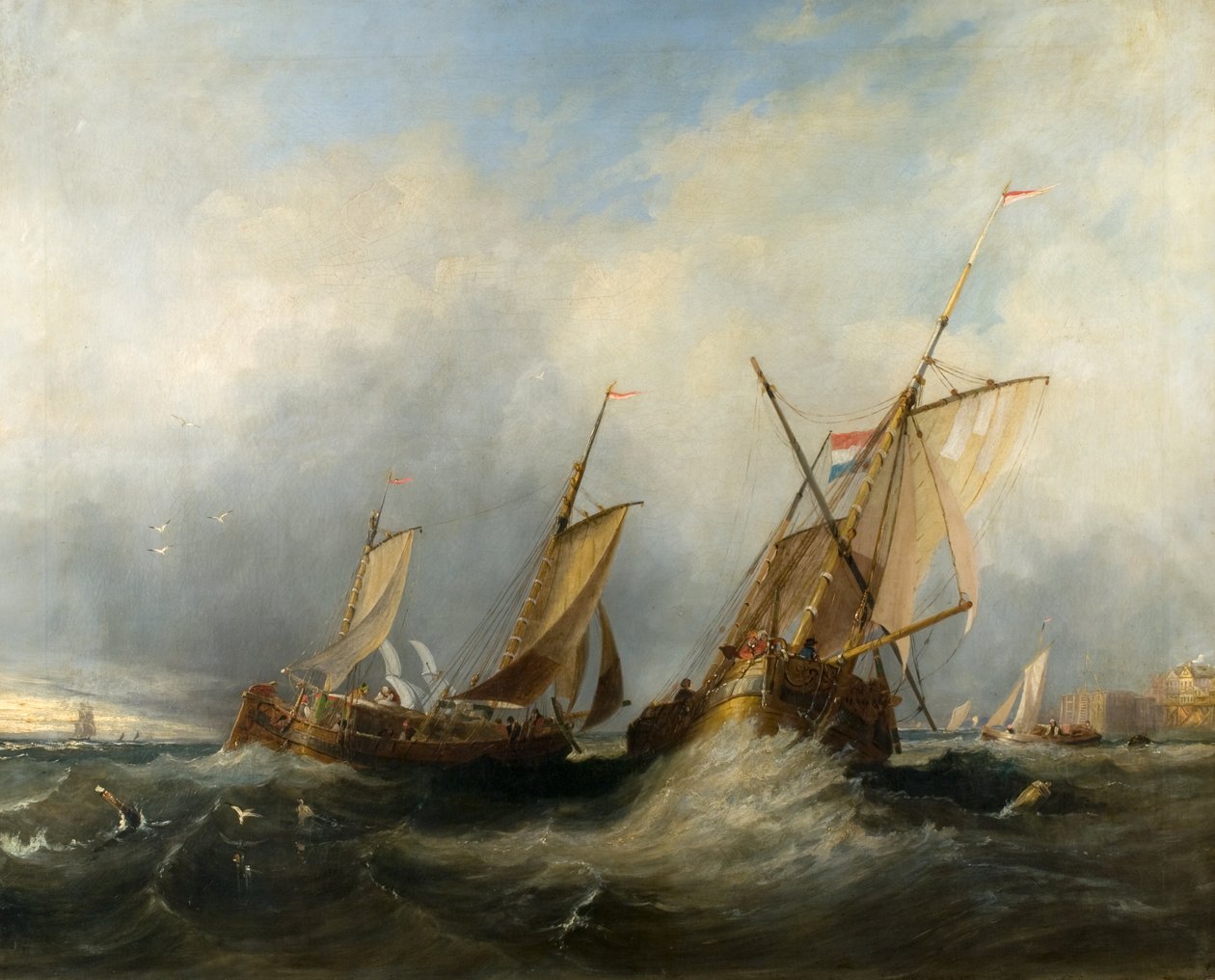 Holland hajózási hajók veszik át a Brill-t alkotó: William Clarkson (attr. to) Stanfield