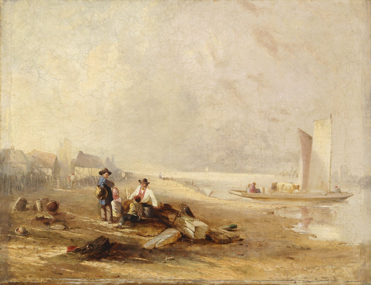 Egy folyó partján (olaj, vászon) alkotó: William Clarkson Stanfield