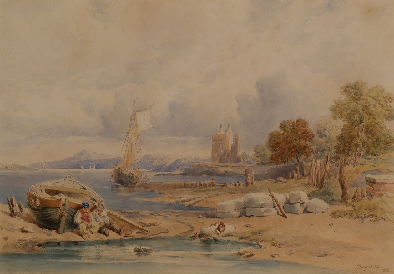 Barnbougle kastély Crammond on the Forth közelében alkotó: Clarkson Frederick Stanfield
