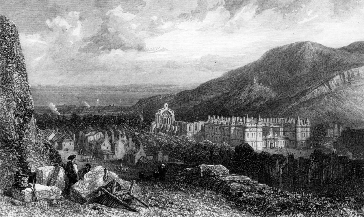 Holyrood a Calton-Hillről, William Miller metszete, 1842 alkotó: Clarkson Frederick Stanfield