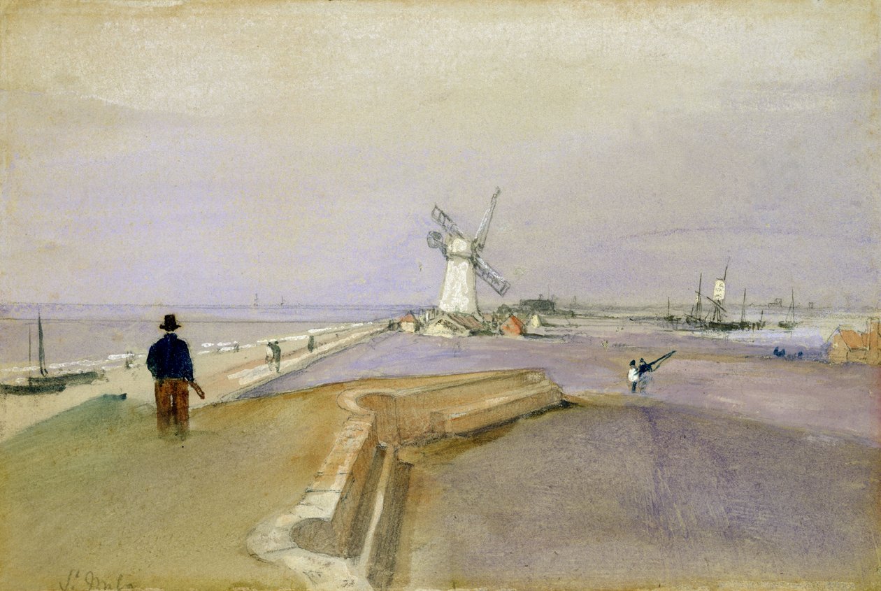 St. Malo (grafit, akvarell és testfesték papíron) alkotó: Clarkson Frederick Stanfield