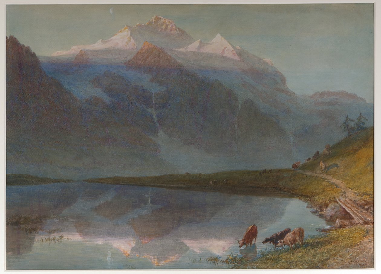 Hegyi jelenet - Jungfrau (akvarell) alkotó: William Collingwood