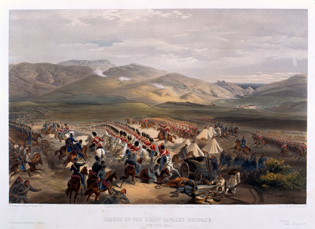 A Nehézdandár rohama a balaclavai csatában, 1854 alkotó: William Crimea Simpson