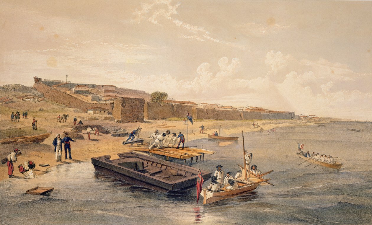 Yenikale erődje, "A háború székhelye keleten" tányérja, kocsma. Paul und Dominic Colnaghi és Társa, 1856 alkotó: William Crimea Simpson