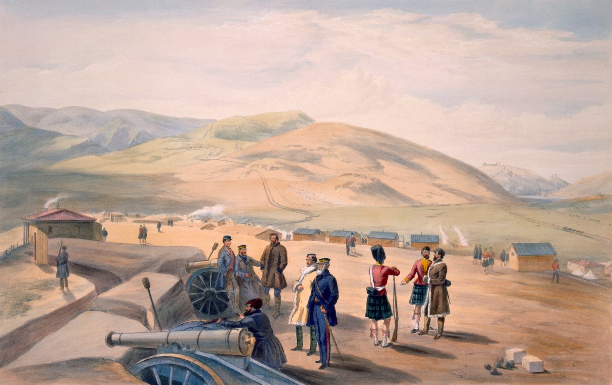 Felvidéki dandártábor, a Colnaghi és Társa kiadásában, 1856-ban megjelent „A háború székhelye keleten” lemez alkotó: William Crimea Simpson