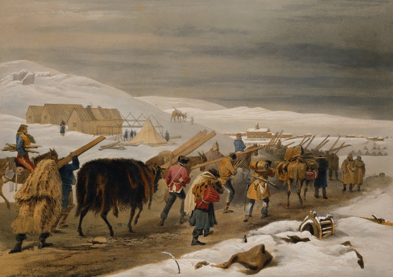 Kunyhók és meleg ruhák a hadsereg számára, tányér a "The Seat of War Keleten", kocsma. Paul und Dominic Colnaghi és Társa, 1856 alkotó: William Crimea Simpson