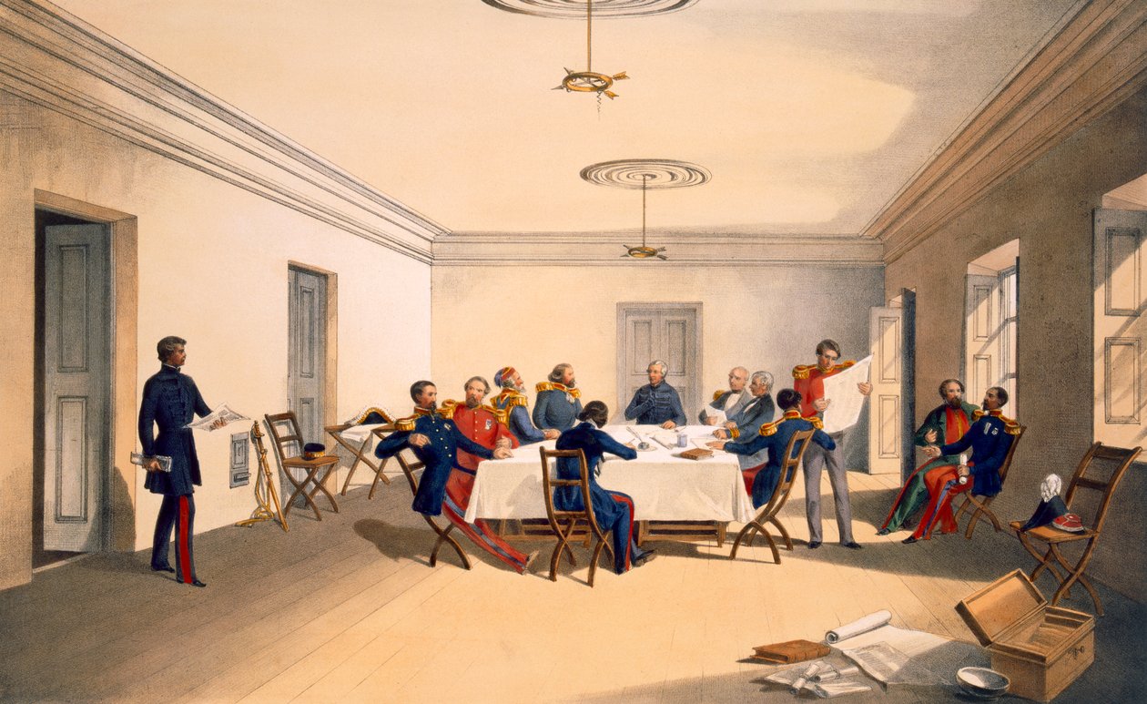 Lord Raglan főhadiszállásának belseje, "The Seat of War Kelet" tányérja, kocsma. Paul und Dominic Colnaghi és Társa, 1856 alkotó: William Crimea Simpson