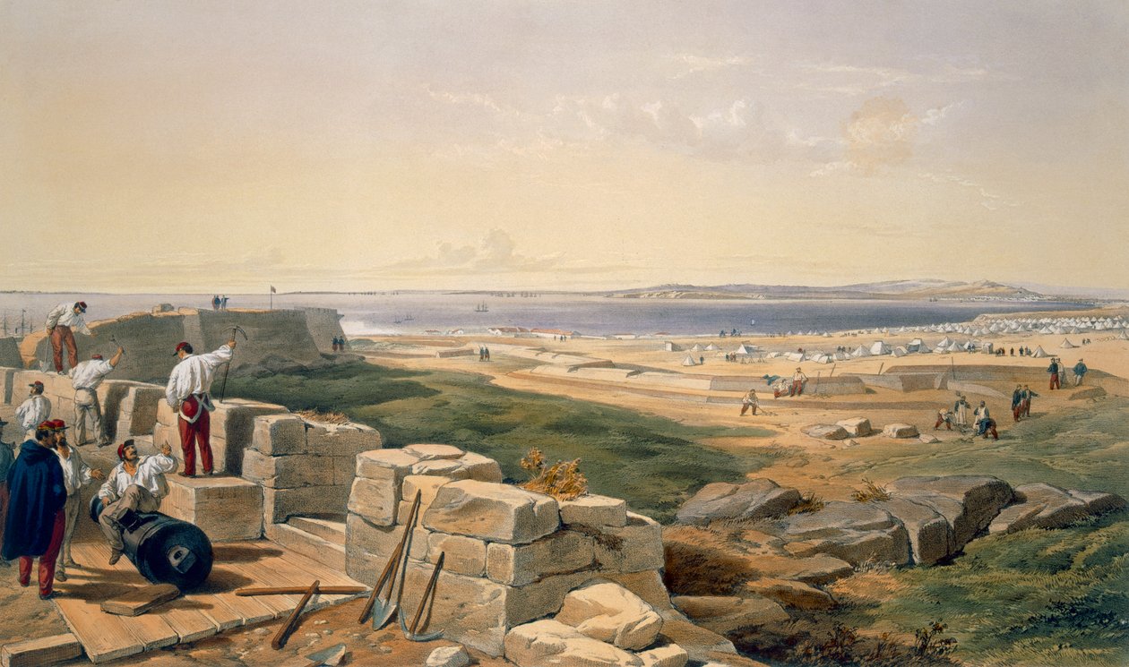 Straits of Yenikale, lemez a "The Seat of War Keleten", kocsma. Paul und Dominic Colnaghi és Társa, 1856 alkotó: William Crimea Simpson