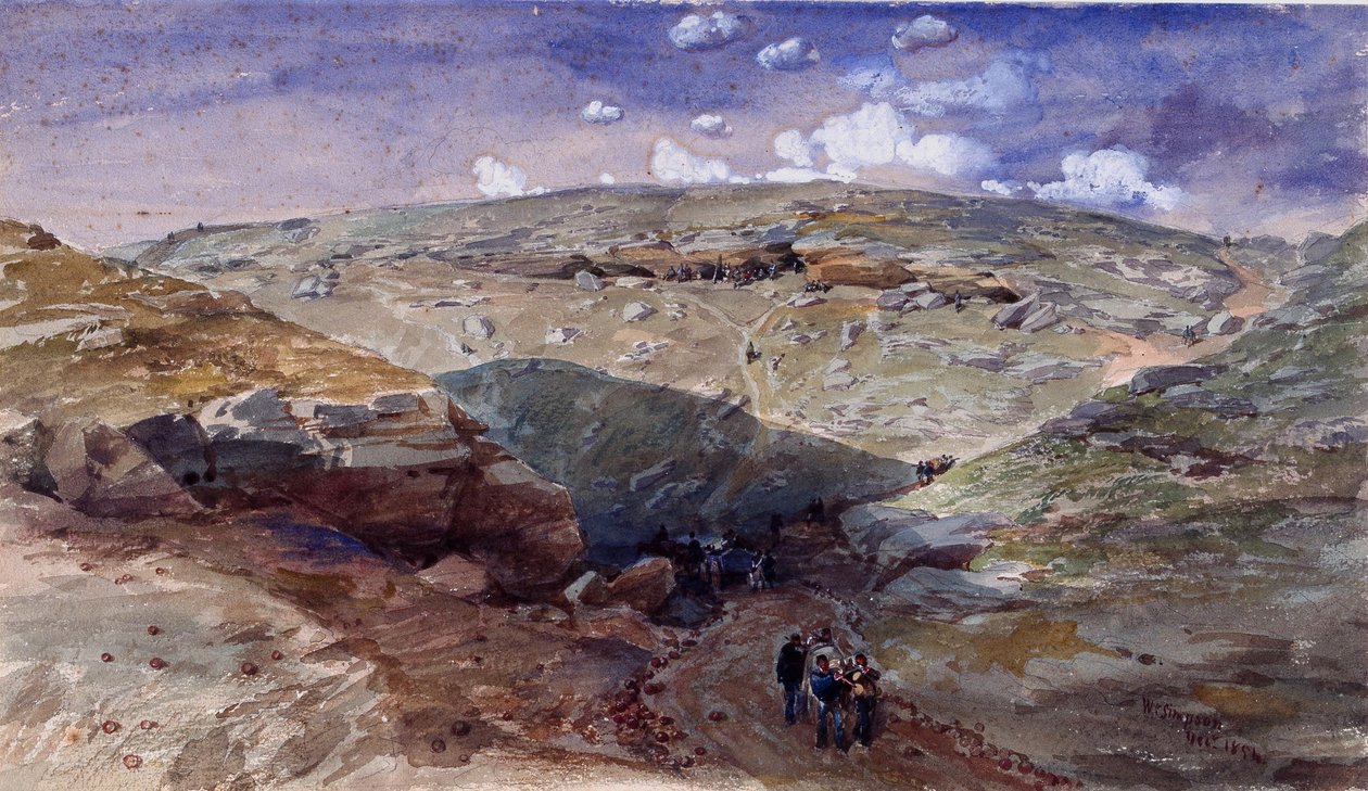 A halál árnyékának völgye, barlangok a Woronzoff úton, 1854 alkotó: William Crimea Simpson
