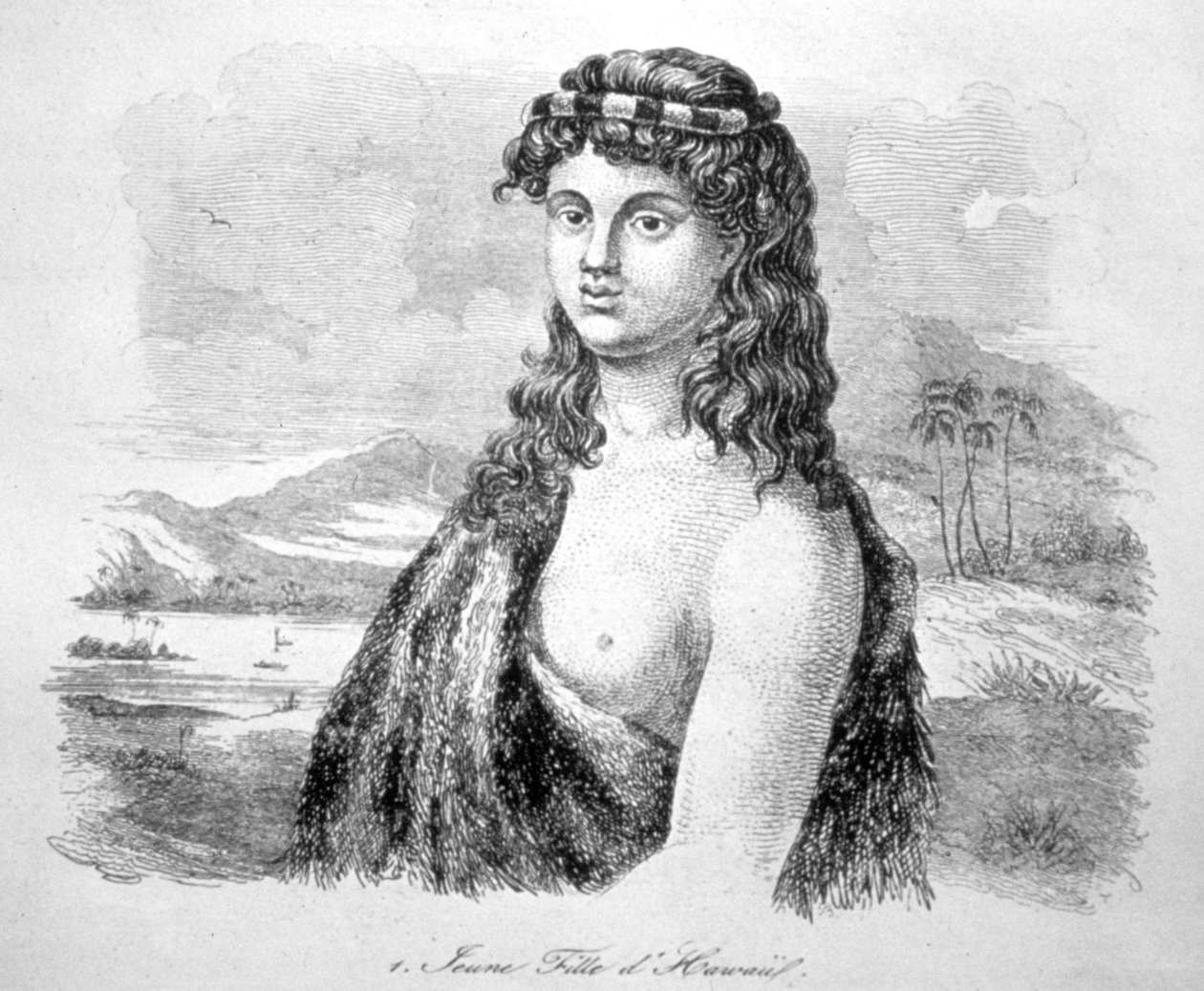 Fiatal lány Hawaii szigetéről, 1824. alkotó: William Dampier