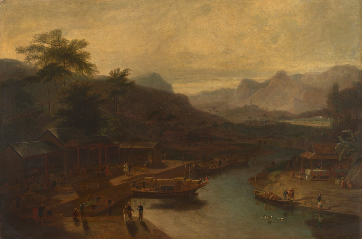 Nézet Kínában: A teanövény termesztése alkotó: William Daniell