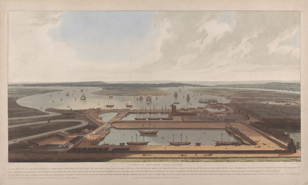 Kilátás az East India Docksra alkotó: William Daniell