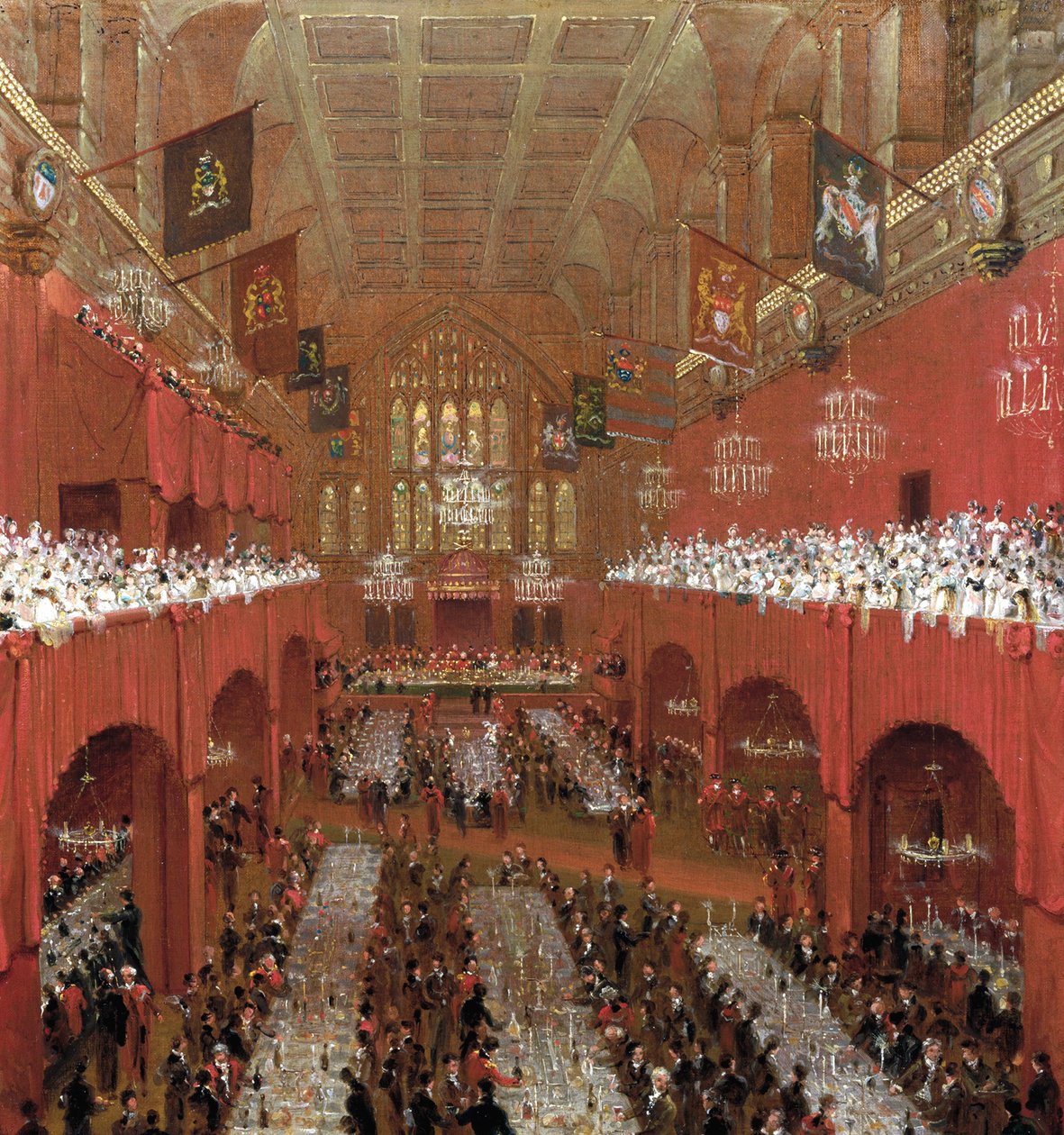 Bankett a Guildhallban, City of London, 1814. alkotó: William Daniell