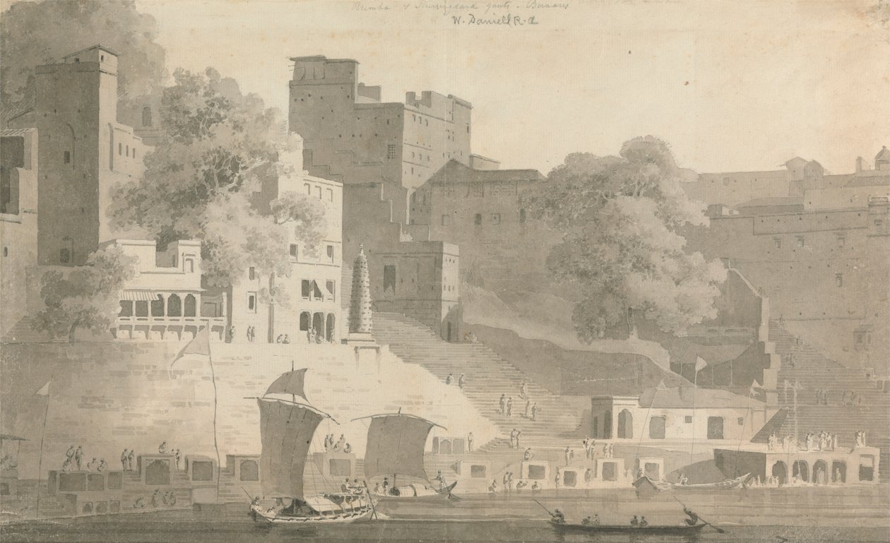 Bramha és Narsingdara Ghat, Varanasi alkotó: William Daniell