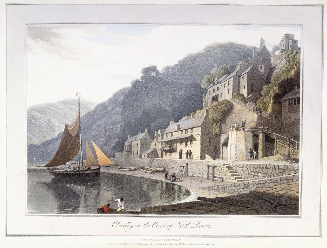 Clovelly, Észak-Devon partján alkotó: William Daniell