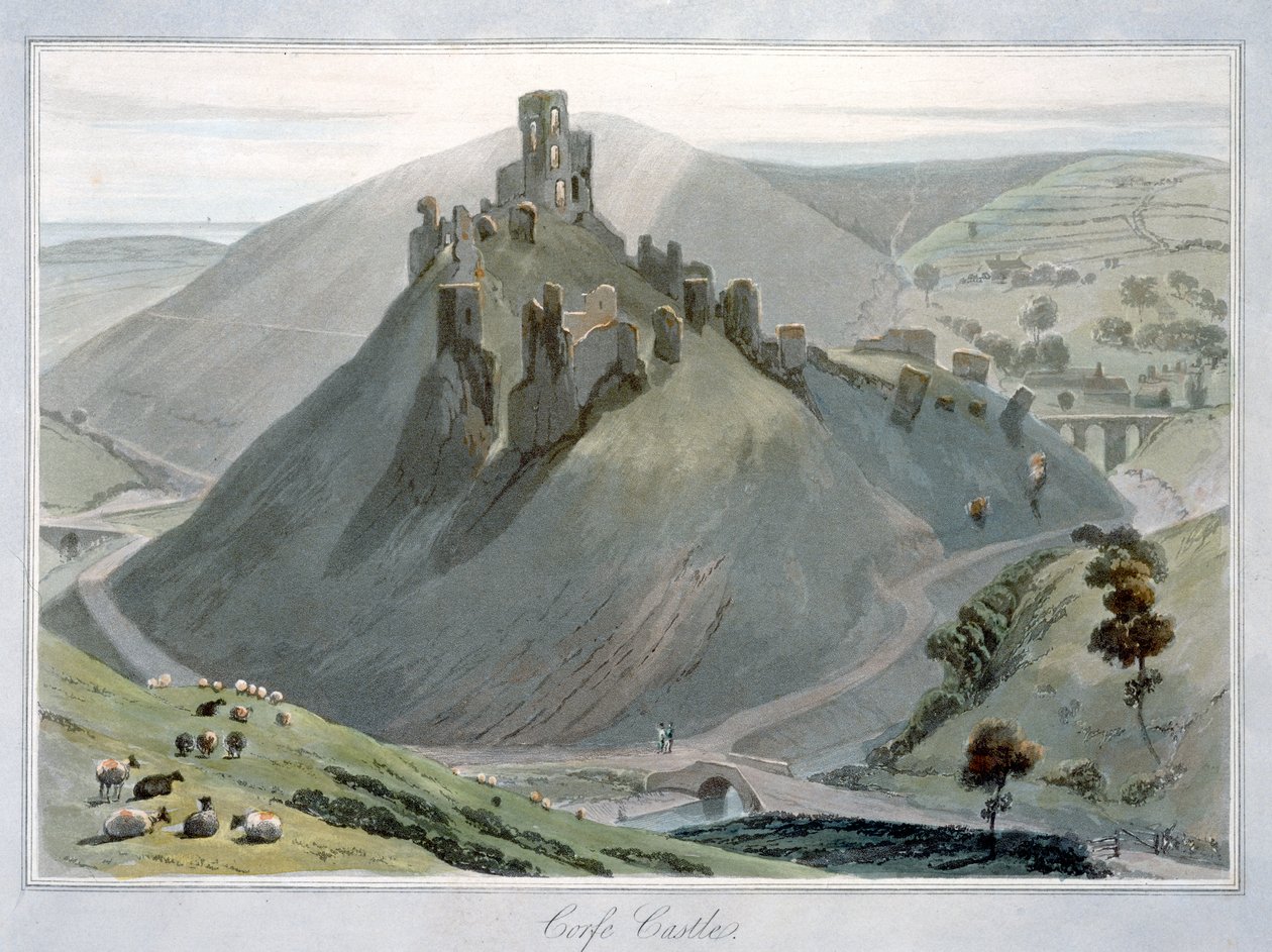 „Corfe Castle”, Dorset, 1823 alkotó: William Daniell