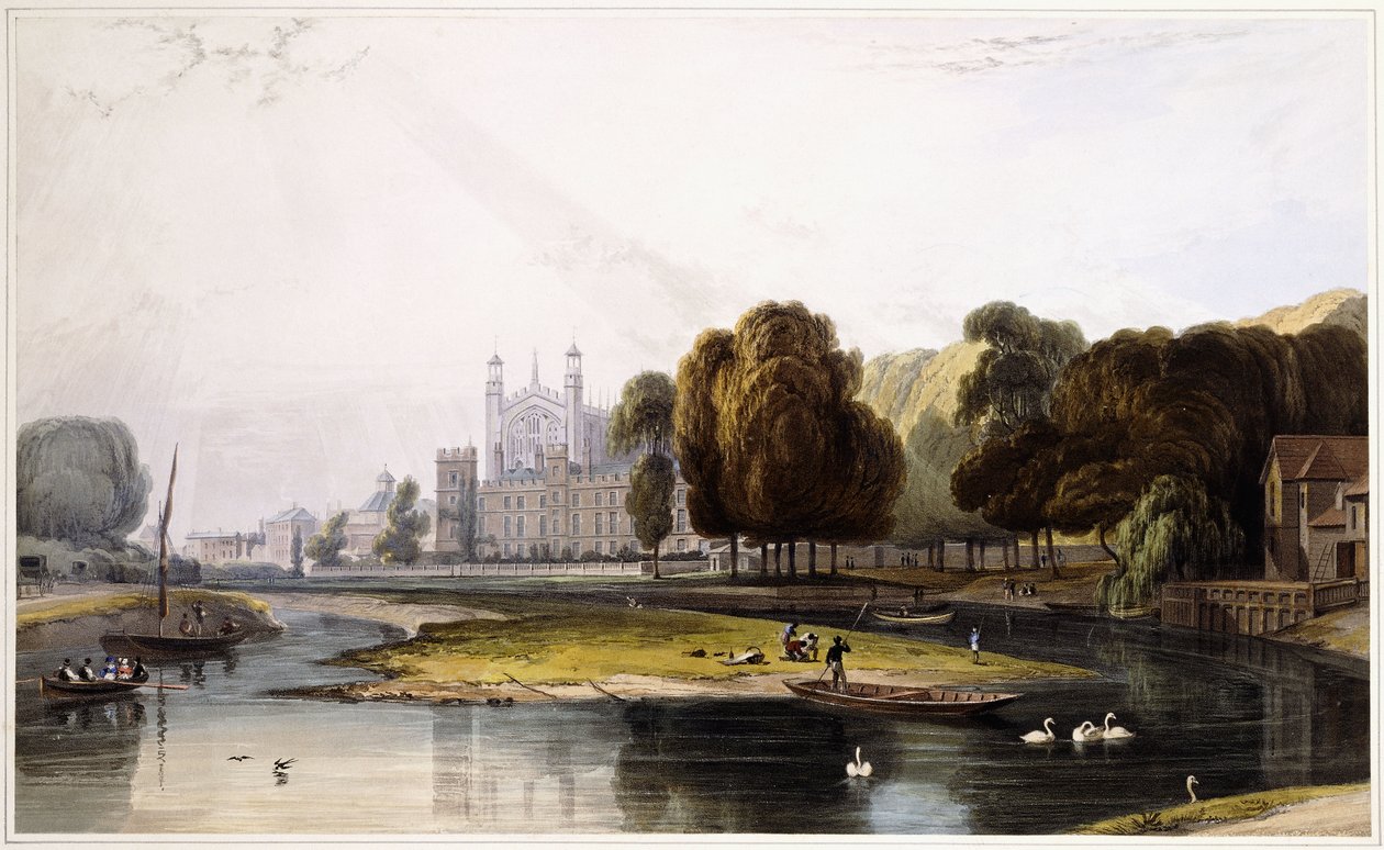 Eton College, a "Válasszon kilátást a windsori kastélyról és a szomszédos tájról", 1831-1835 alkotó: William Daniell